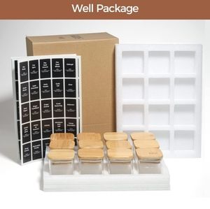12pc Spice Jars with Bamboo Lids